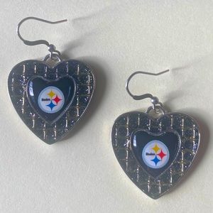 Steelers heart shaped earrings